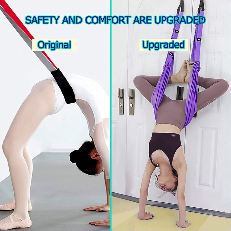 Xemz Yoga Fitness Stretching Strap, Adjustable Leg Stretcher Back Bend Assist Trainer, Improve Leg Waist Back Flexibility Home Gym Equipment for Rehab Pilates Ballet Cheerleading Splits Gymnastics (pink) - Image 4